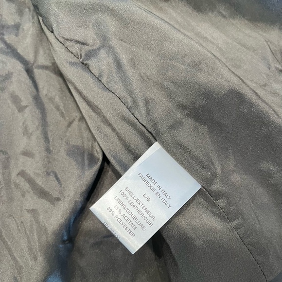 Theory JOLI L Bolero Style Leather Jacket Sz L Women’s Dark Gray Made In Italy - Picture 10 of 10